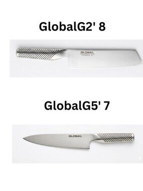 Global G-5 7" Vegetable & G-2 8" Chef’s Knife Set – Cromova 18 Steel .